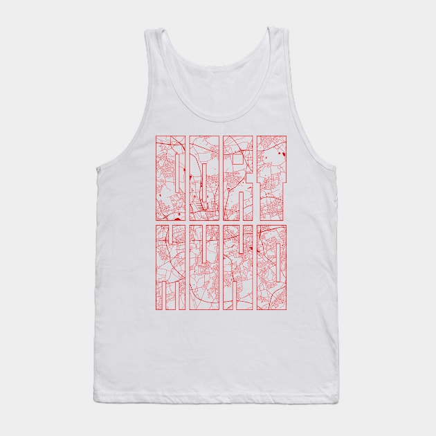 Dortmund, Germany City Map Typography - Oriental Tank Top by deMAP Studio